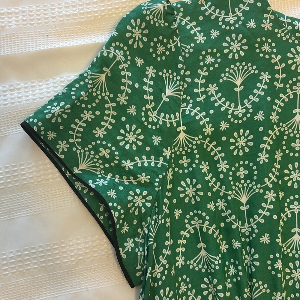 Cefinn Rosie Poplin Midi Dress in Green US Size 12 - Picture 10 of 11